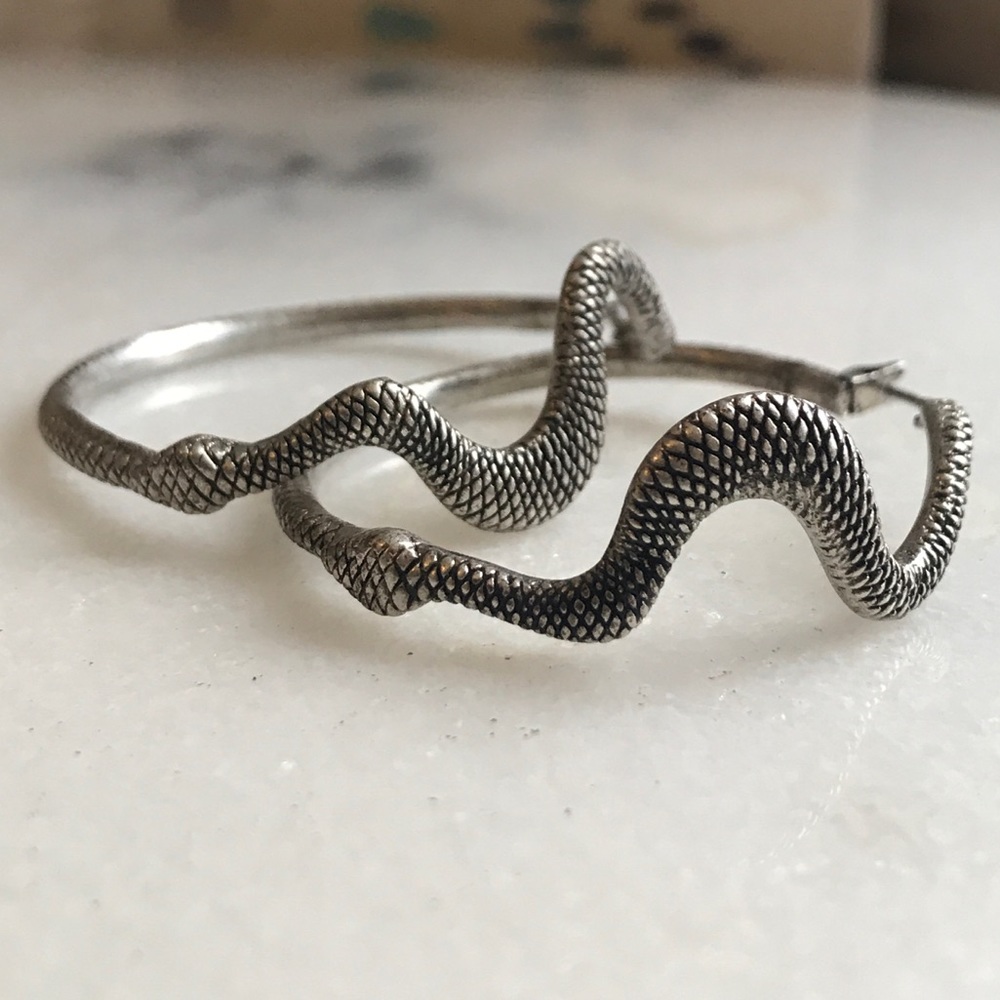 LUCKY BRAND Snake Hoop Earrings